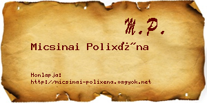 Micsinai Polixéna névjegykártya